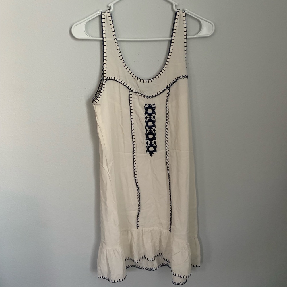 Cotton On White/Blue Blouse Size-  Medium